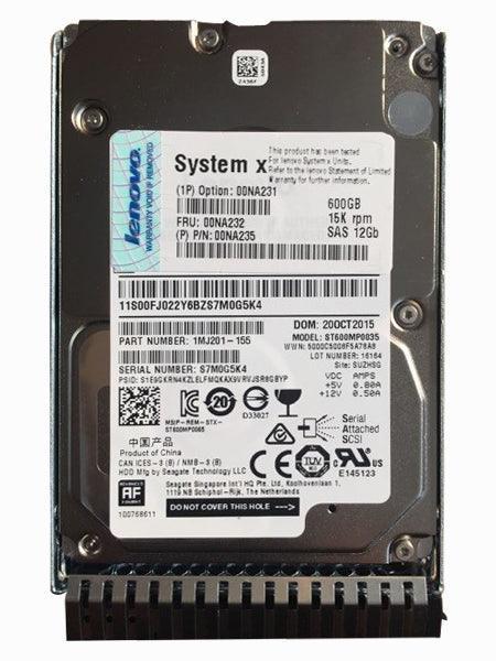 (NEW PARALLEL) IBM 00NA235 600GB 15000RPM SAS 12GBPS 2.5INCH SFF HOT SWAP G3HS 512E HARD DRIVE WITH TRAY - C2 Computer