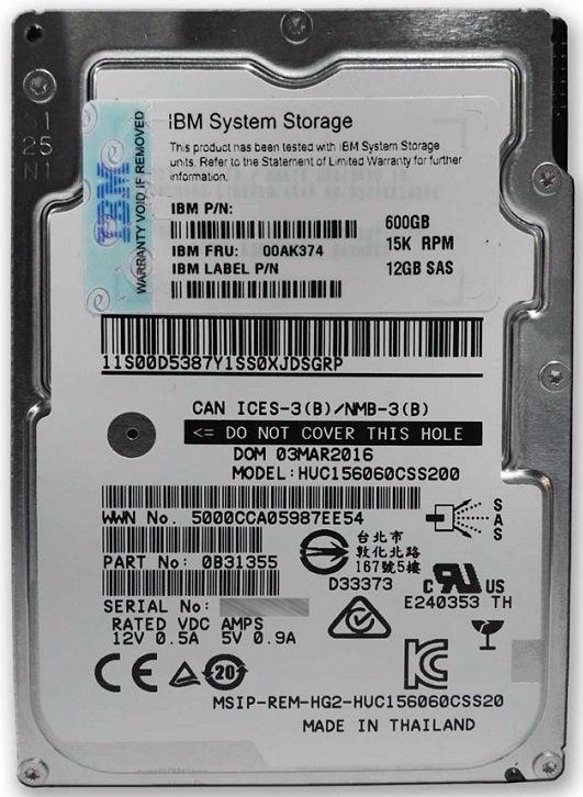 (NEW PARALLEL) IBM 00NC597 600GB 2.5 INCH SAS-12GBPS 12GBPS 15000RPM 硬碟 - C2 Computer